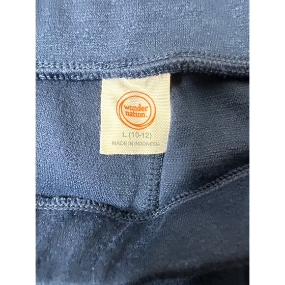 Lot of 2 Girls Coral Pink Striped Top & Navy Blue Pants Zip Ankle Large 10/12 - Picture 9 of 10